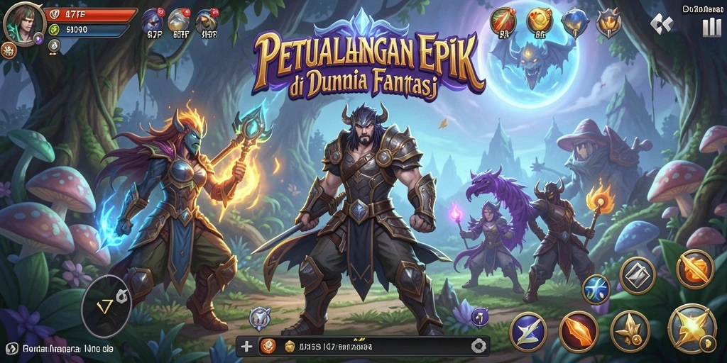 Tangkapan layar menampilkan aksi seru dalam petualangan RPG.