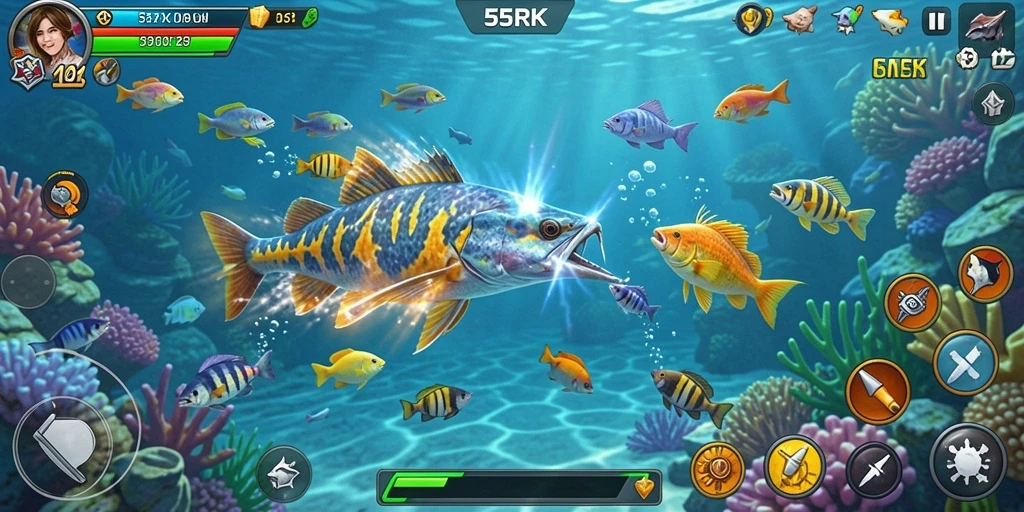 Tampilan gameplay seru dalam Tembak Ikan 55RK.