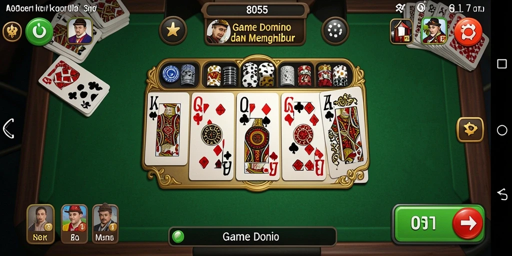 Tampilan gameplay yang seru dalam permainan Domino 8055.