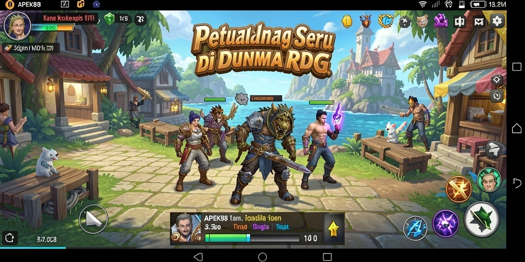 Screenshot APEK88 menampilkan adegan epik dari gameplay RPG.