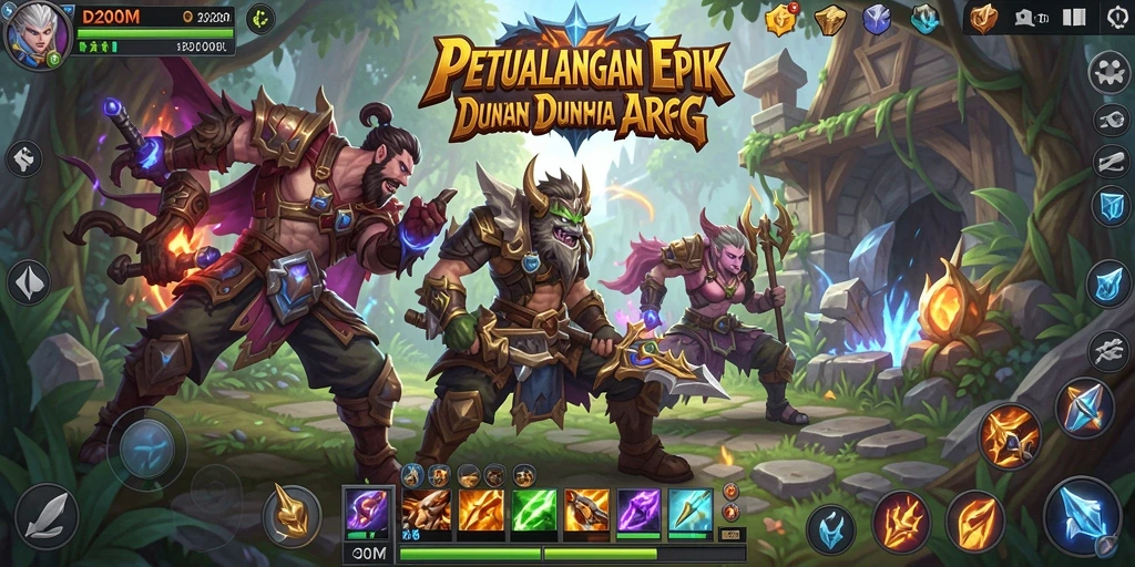 Tampilan gameplay menarik D200M dengan aksi pertempuran seru.