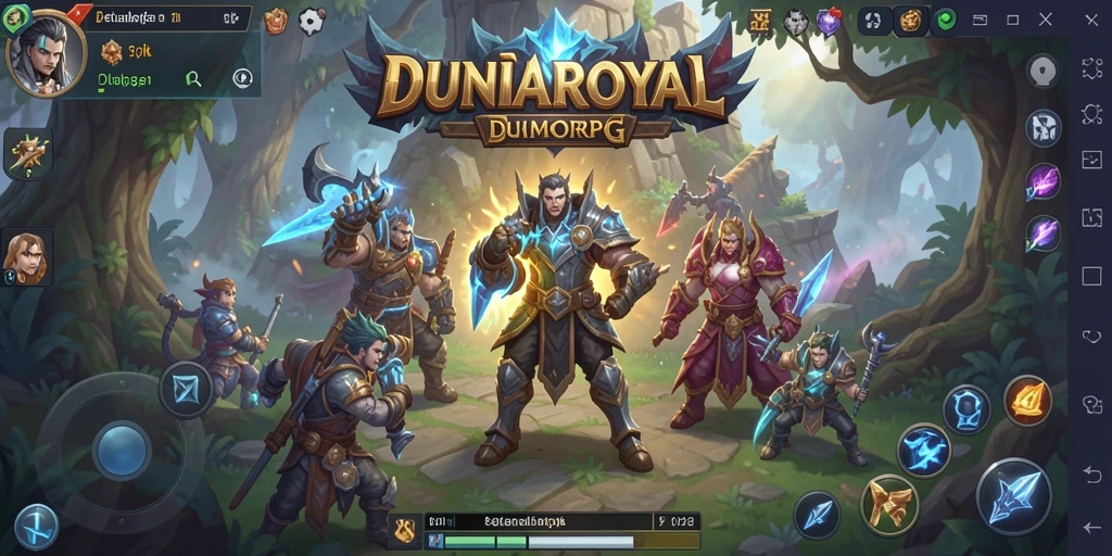 Tampilan gameplay seru DUNIAROYAL memperlihatkan aksi petualangan epik.