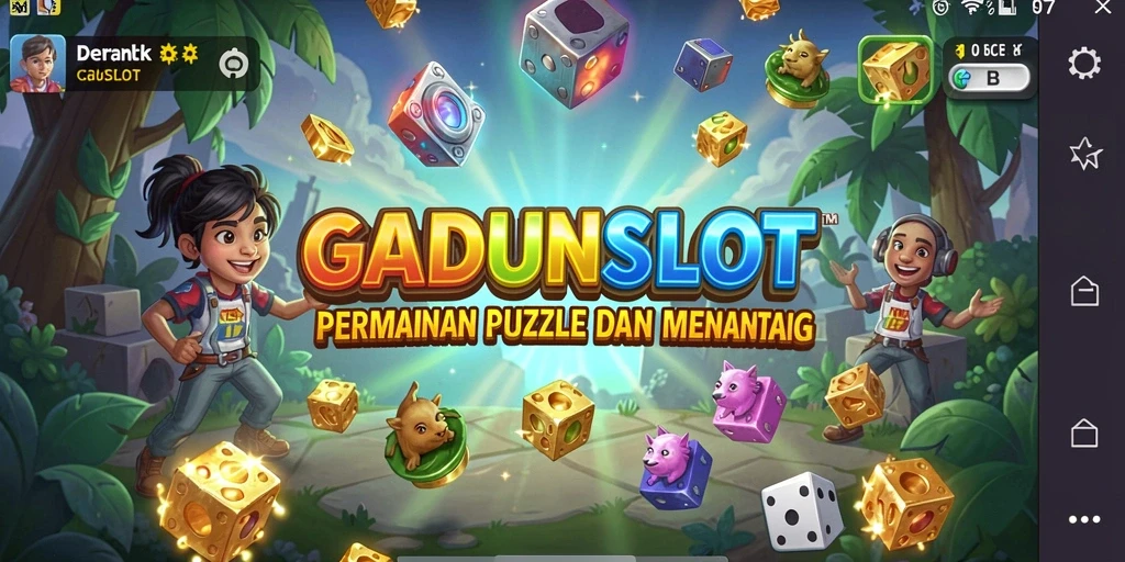 Tampilan gameplay GADUNSLOT dengan teka-teki seru.