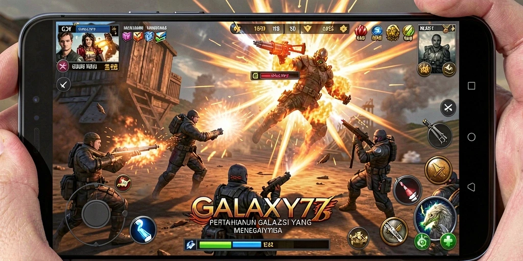 Tampilan epik dari permainan GALAXY77 dalam aksi Tower Defense.