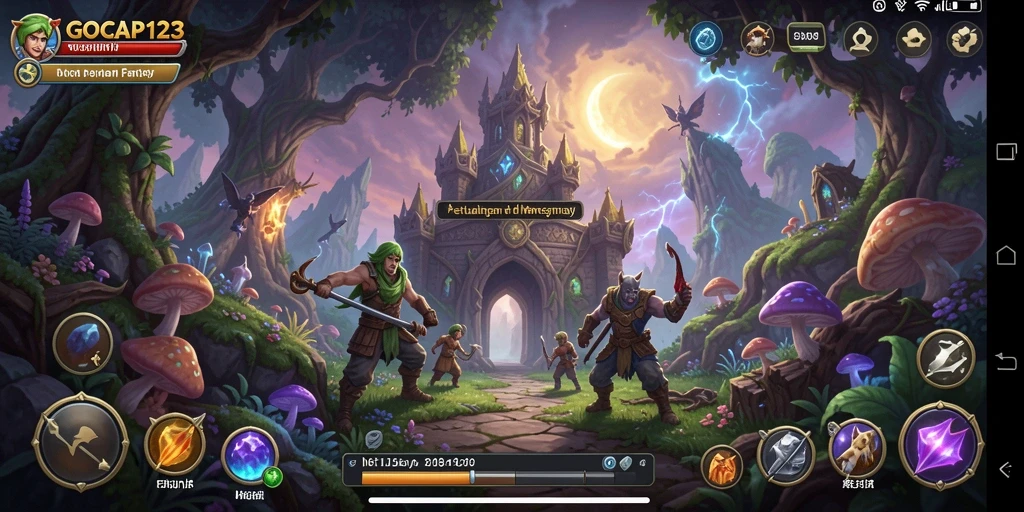 Screenshot GOCAP123 menunjukkan karakter yang beraksi dalam pertempuran RPG.