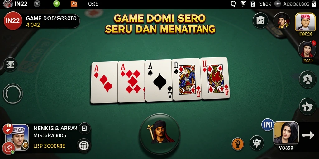 Tampilan seru dari gameplay Domino di IN22.