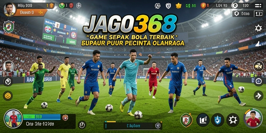 Tampilan gameplay JAGO368 menampilkan aksi sepak bola yang seru dan dinamis.