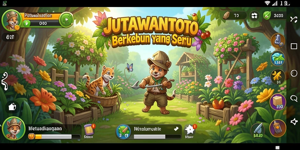Gameplay JUTAWANTOTO menampilkan aktivitas berkebun yang menarik.