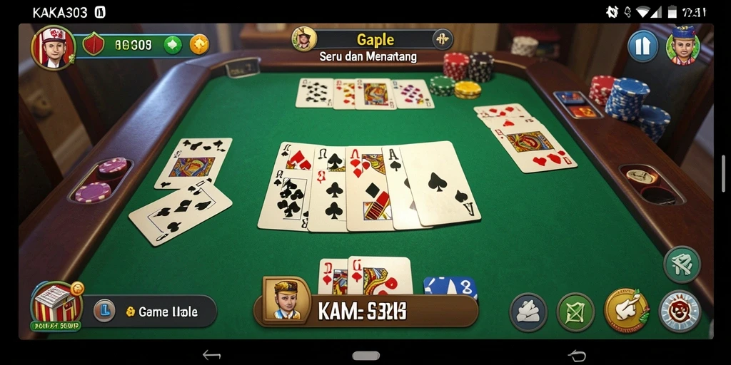 Tampilan gameplay KAKA303 yang seru dan menarik saat bermain Gaple.