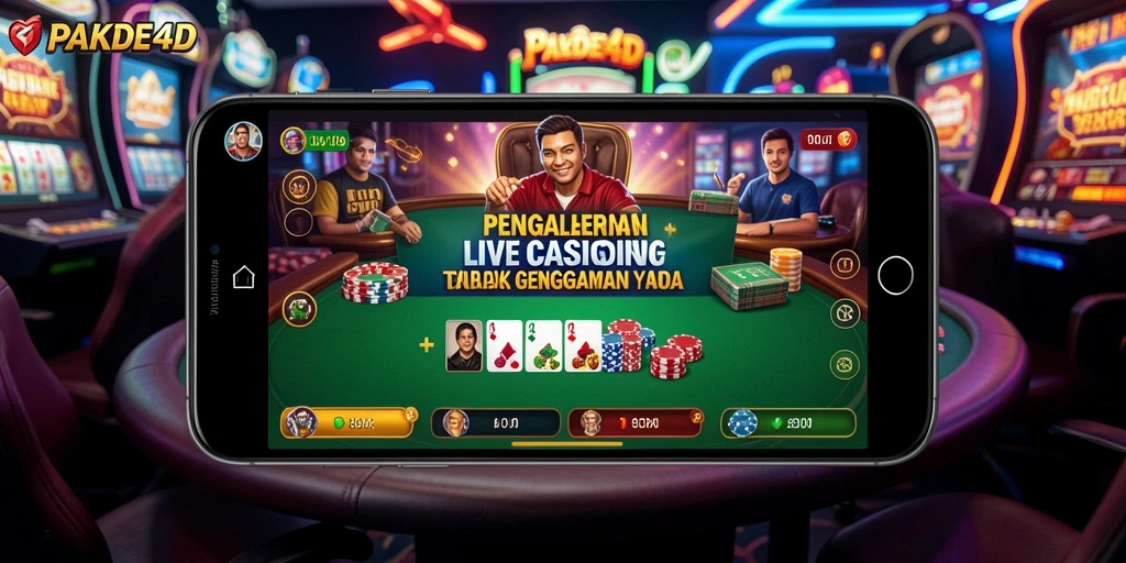 Tampilan gameplay PAKDE4D dengan dealer profesional dalam suasana Live Casino.