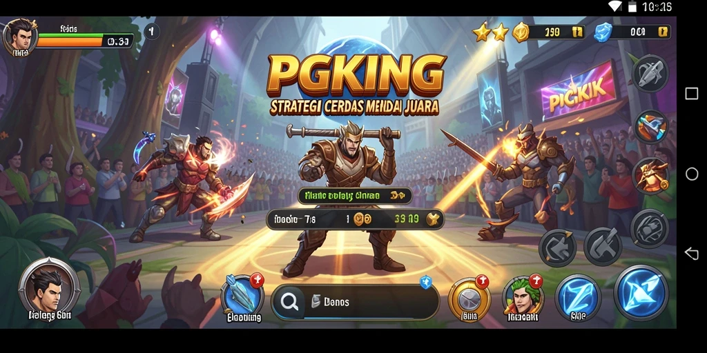 Tampilan gameplay mendebarkan dari PGKING yang menunjukkan strategi dan taktik yang canggih.