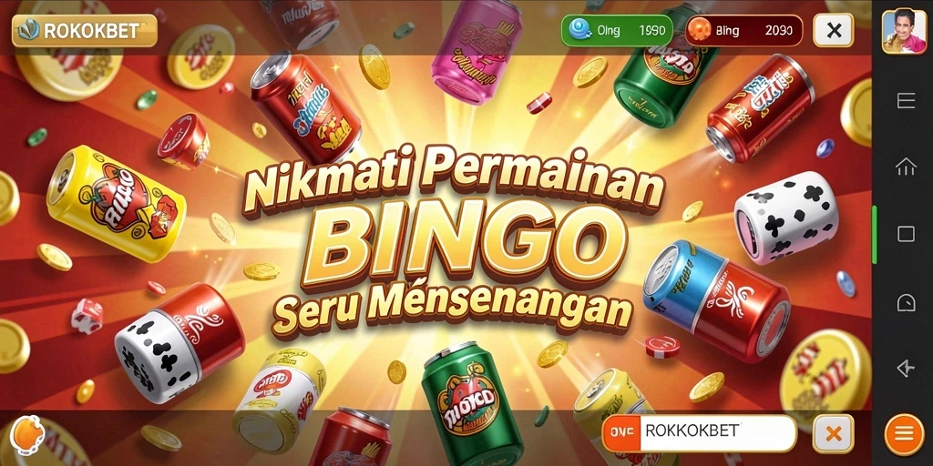 Tangkapan layar utama ROKOKBET menampilkan gameplay Bingo yang seru.
