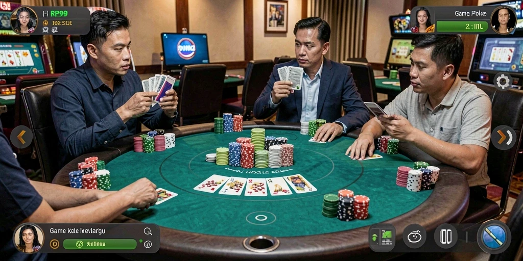 Gameplay Poker seru di RP99 dengan interaksi pemain