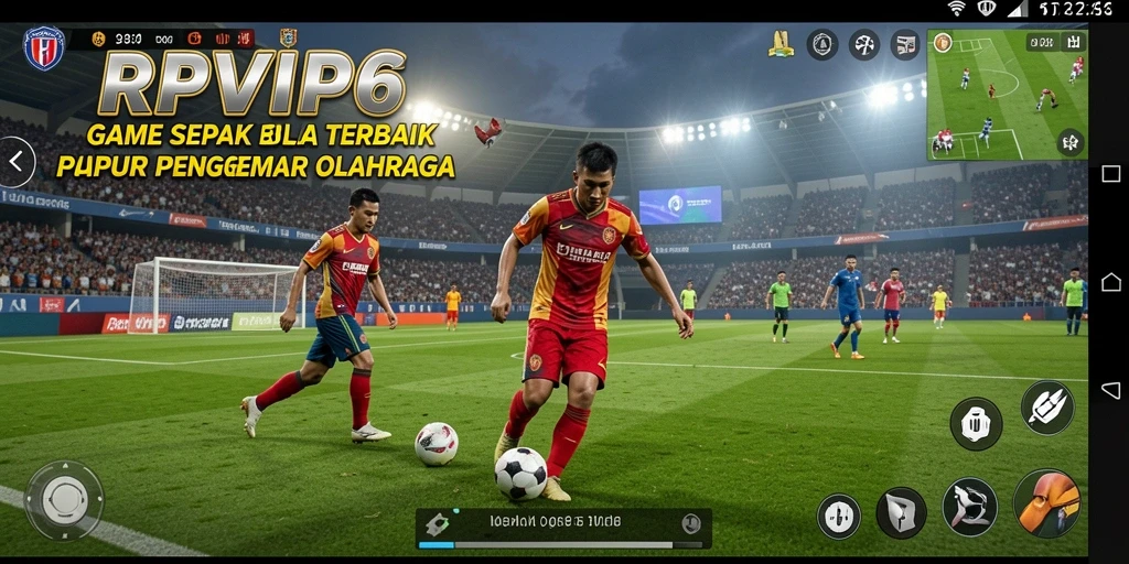 Tampilan gameplay RPVIP6 yang menarik dan penuh aksi sepak bola.