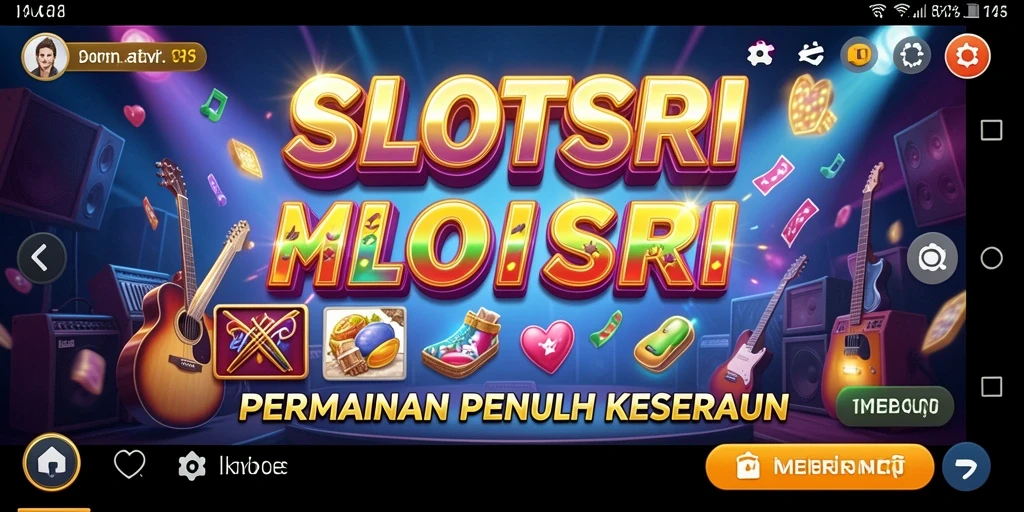 Tampilan gameplay SLOTSRI dengan alunan musik yang meriah.