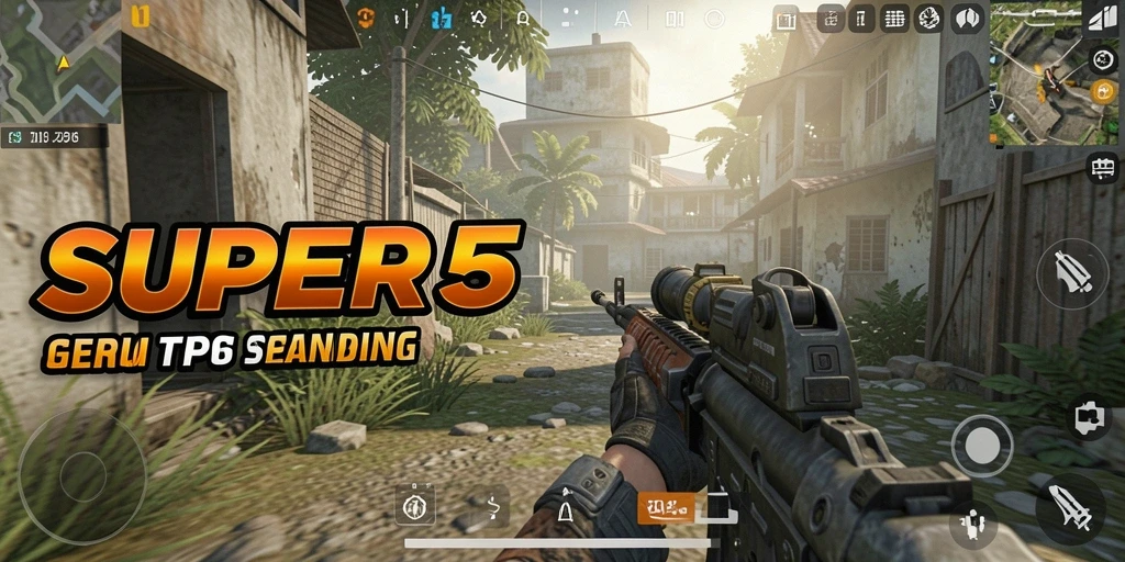 Screenshot menunjukkan aksi intens dari gameplay TPS SUPER5.