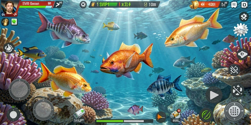 Tampilan gambar utama gameplay Tembak Ikan SVIP1 yang menarik dan seru.