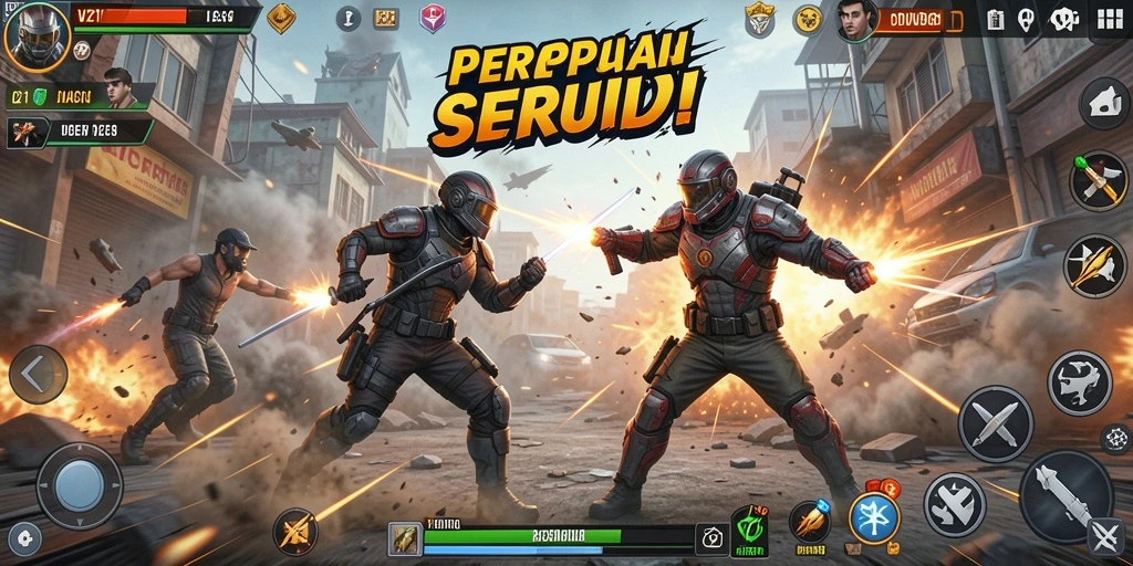 Screenshot gameplay V21 menampilkan aksi seru dan grafis menawan.