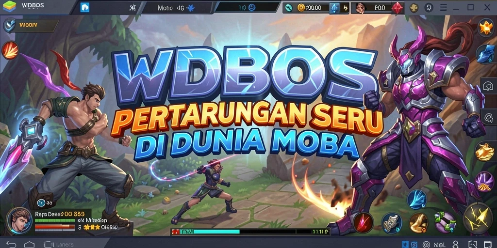 Gameplay intens WDBOS dengan aksi MOBA yang dinamis.